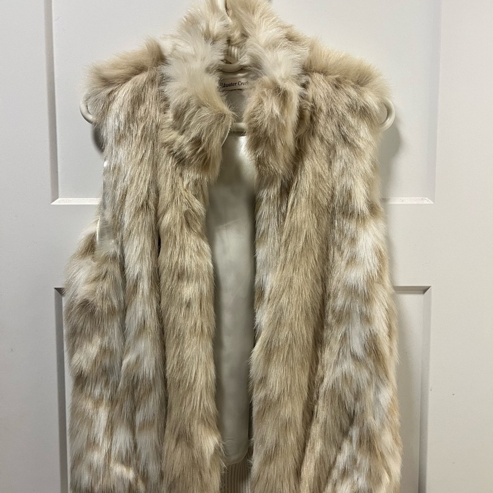 Faux Fur Vest in Cream by Sweet Claire